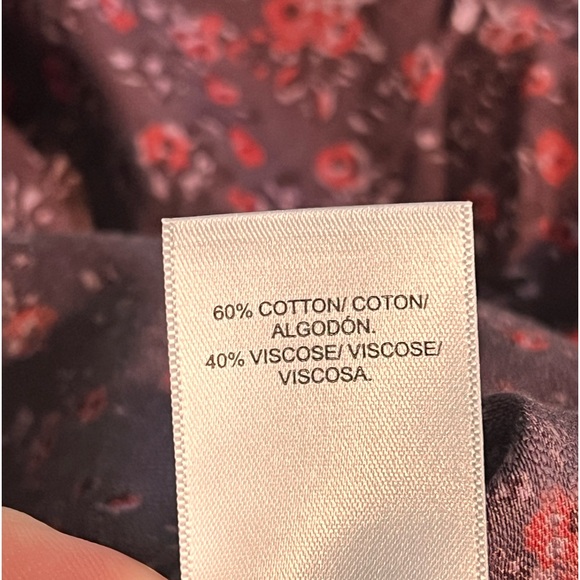 NWT Lucky Brand Long Sleeve Mix Print Peasant Top - Picture 11 of 11